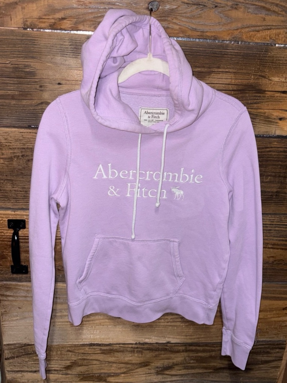 Y2K Abercrombie & Fitch Women's Lavender Logo Hoodie
